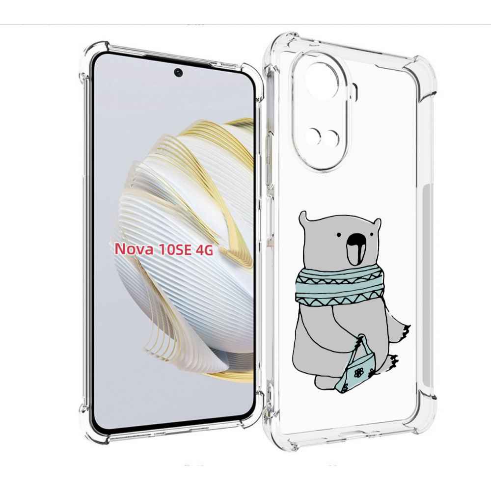 

Чехол MyPads Модный медведь для Huawei Nova 10 SE, Прозрачный, Tocco