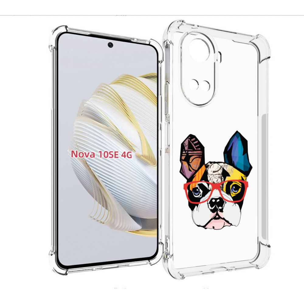 

Чехол MyPads Мопс-в-очках для Huawei Nova 10 SE, Прозрачный, Tocco