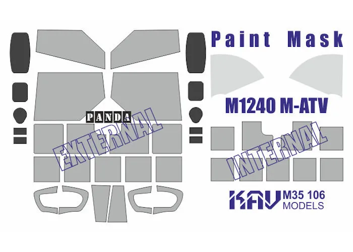 

Окрасочная маска KAV models 1/35 на остекление M-1240 M-ATV Panda M35 106