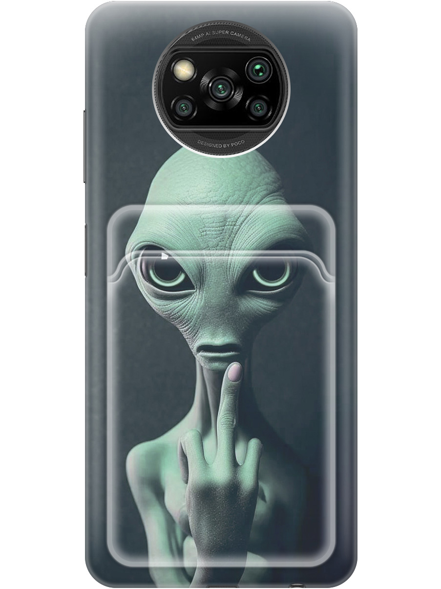 

Силиконовый чехол на Xiaomi Poco X3 / X3 Pro с рисунком "Инопланетянин", Зеленый;синий;черный, 20012065