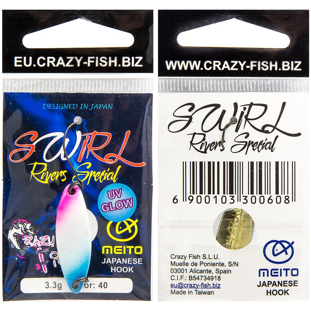 Блесна форелевая Crazy Fish Swirl 33 гр 31 мм 40 uv Glow 466₽