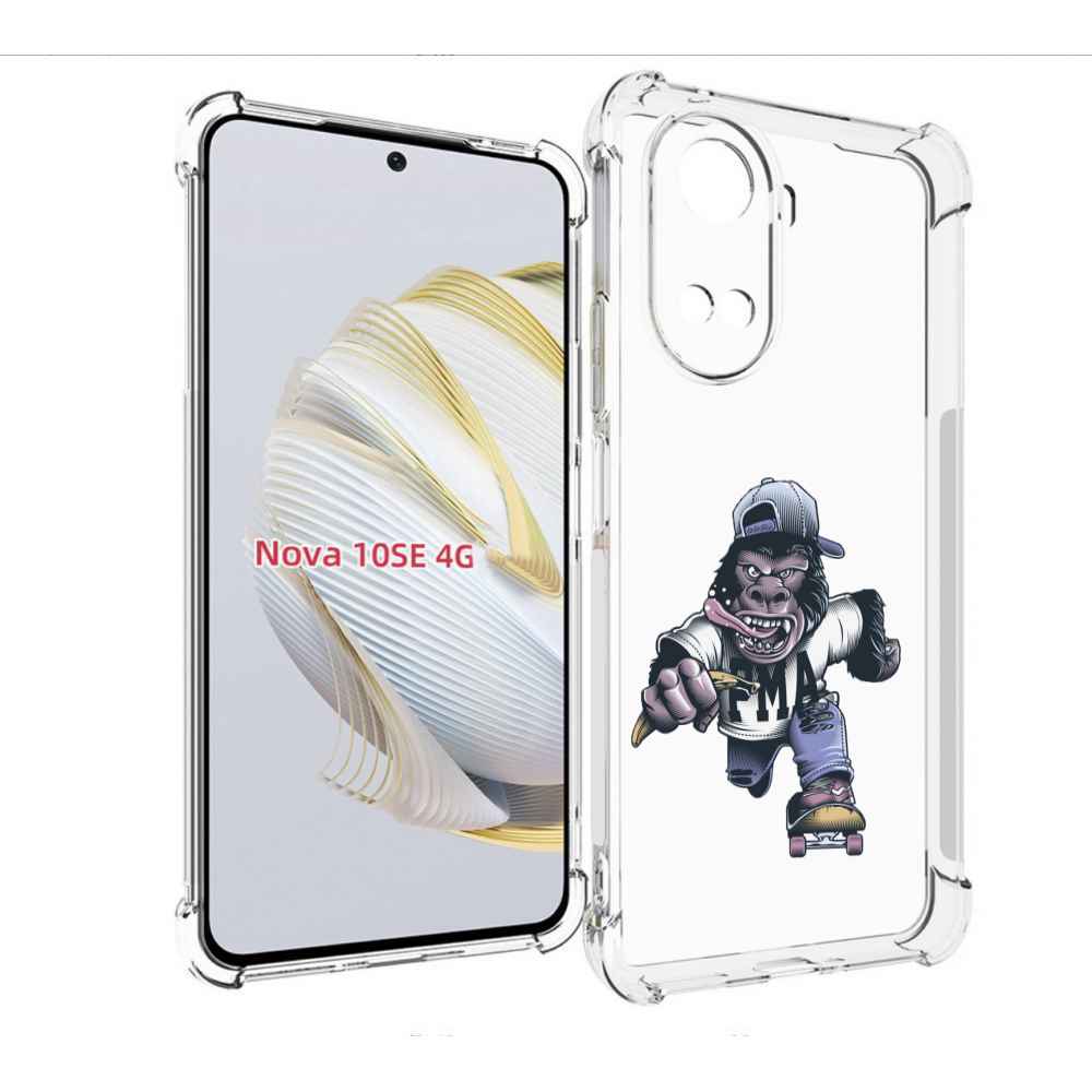 

Чехол MyPads Обезьяна на скейте для Huawei Nova 10 SE, Прозрачный, Tocco