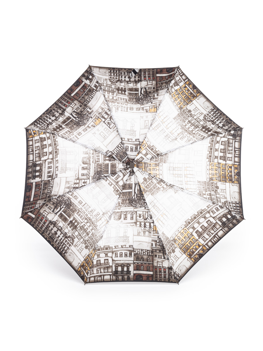 Зонт складной женский автоматический ZEST 23816 белый/коричневый