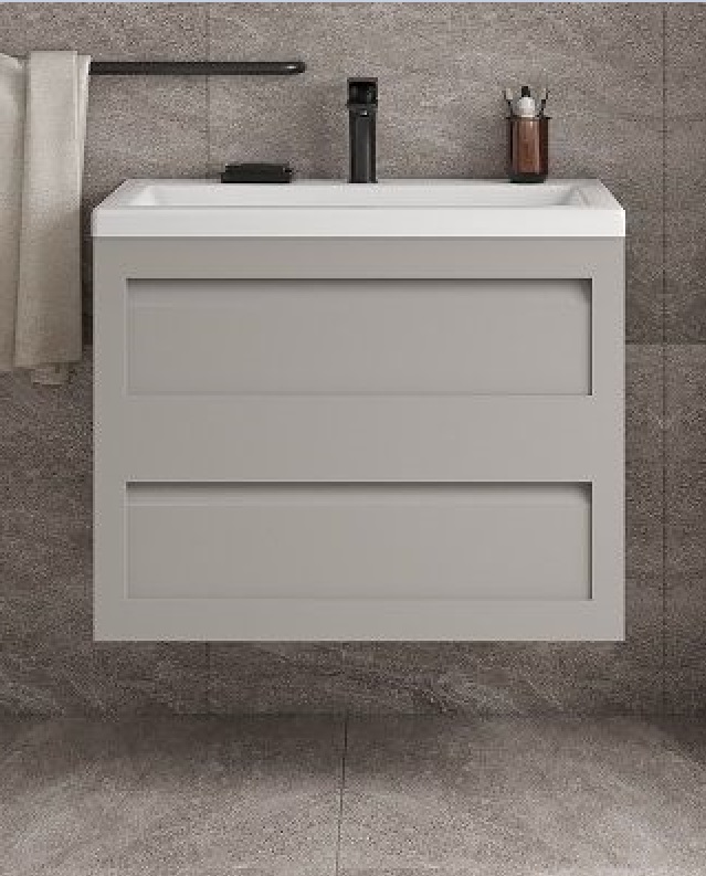 

Тумба под раковину Art&Max Platino 75 AM-Platino-750-2C-SO-GCM, светло-серый матовый