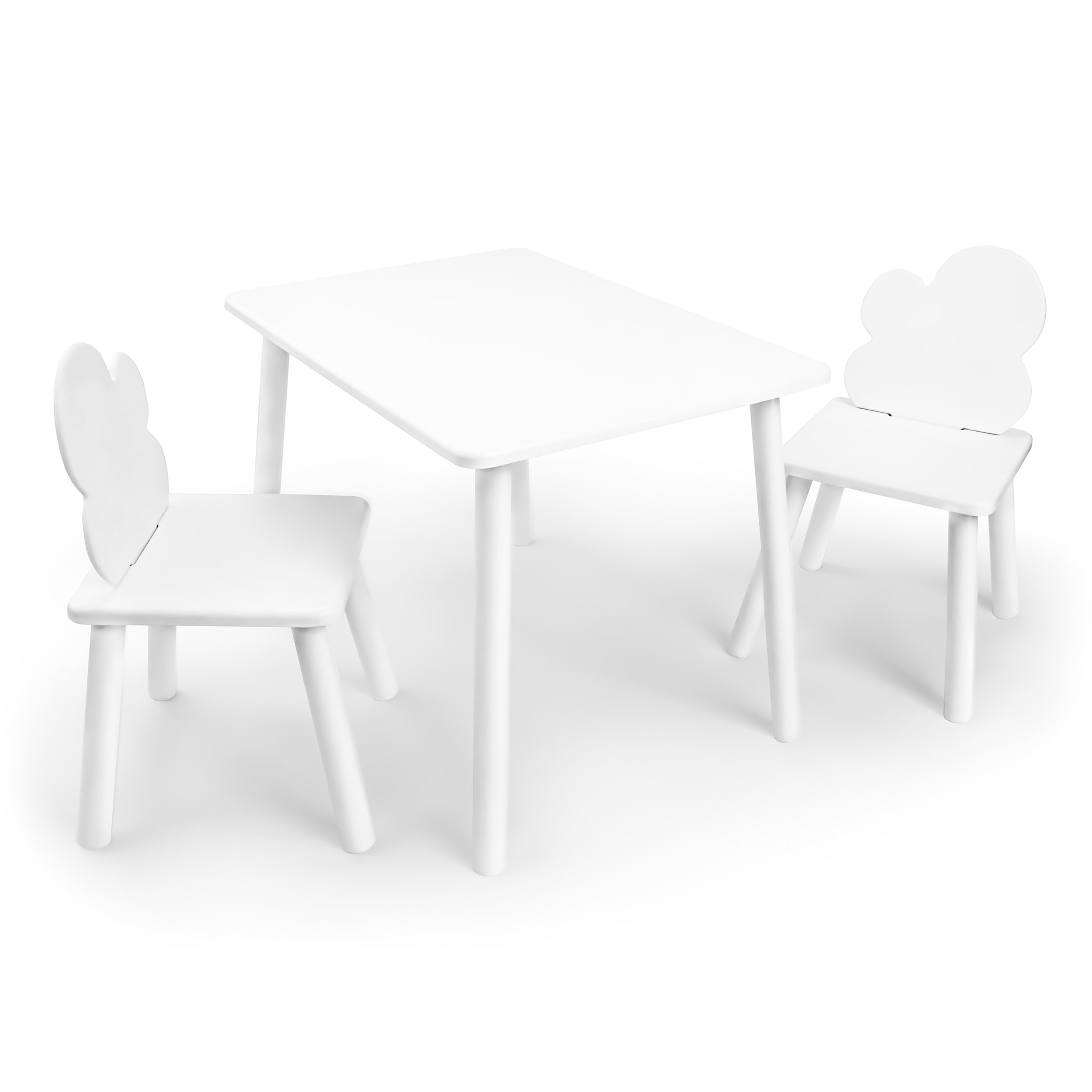 фото Детский комплект rolti baby стол и два стула «облачко» (белый/белый, массив березы/мдф)