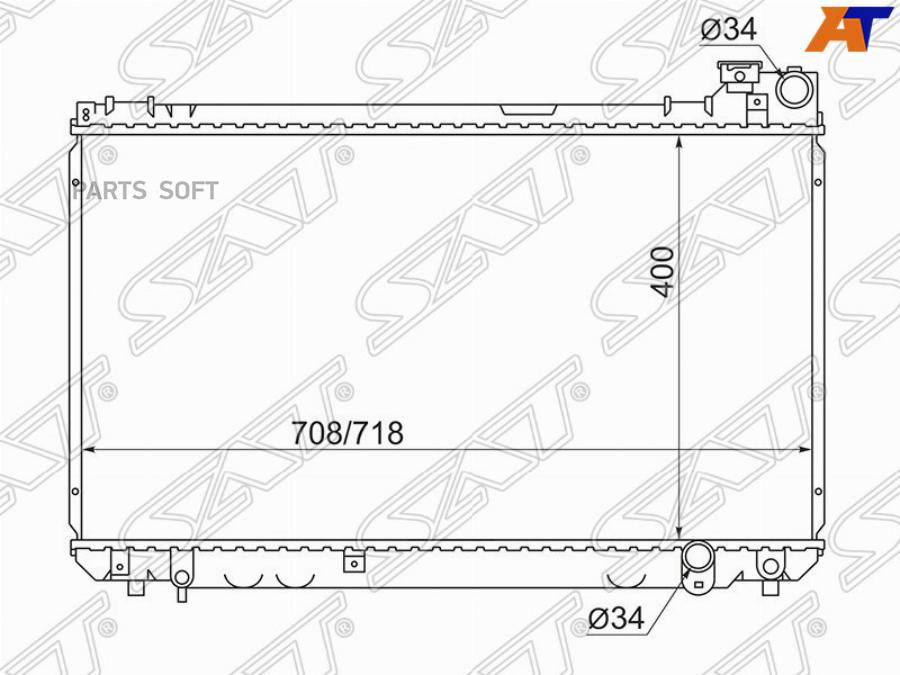 

SAT Радиатор TOYOTA MARK II/BLIT JZX110/PROGRESS 02-/VEROSSA/BREVIS 1JZ-FSE 00- На 1G-FE н