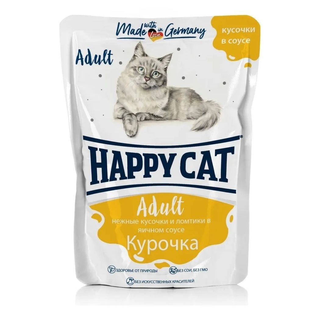 

Влажный корм Happy Cat с курицей в соусе для кошек 85 г