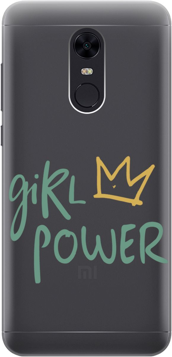 

Чехол на Xiaomi Redmi 5 Plus "Girl Power!" прозрачный, Прозрачный;зеленый, 1833