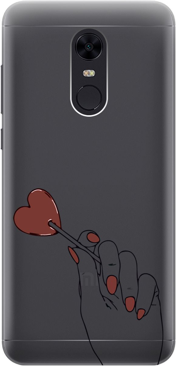 

Чехол на Xiaomi Redmi 5 Plus "Heartbreaker" прозрачный, Прозрачный;красный, 1833
