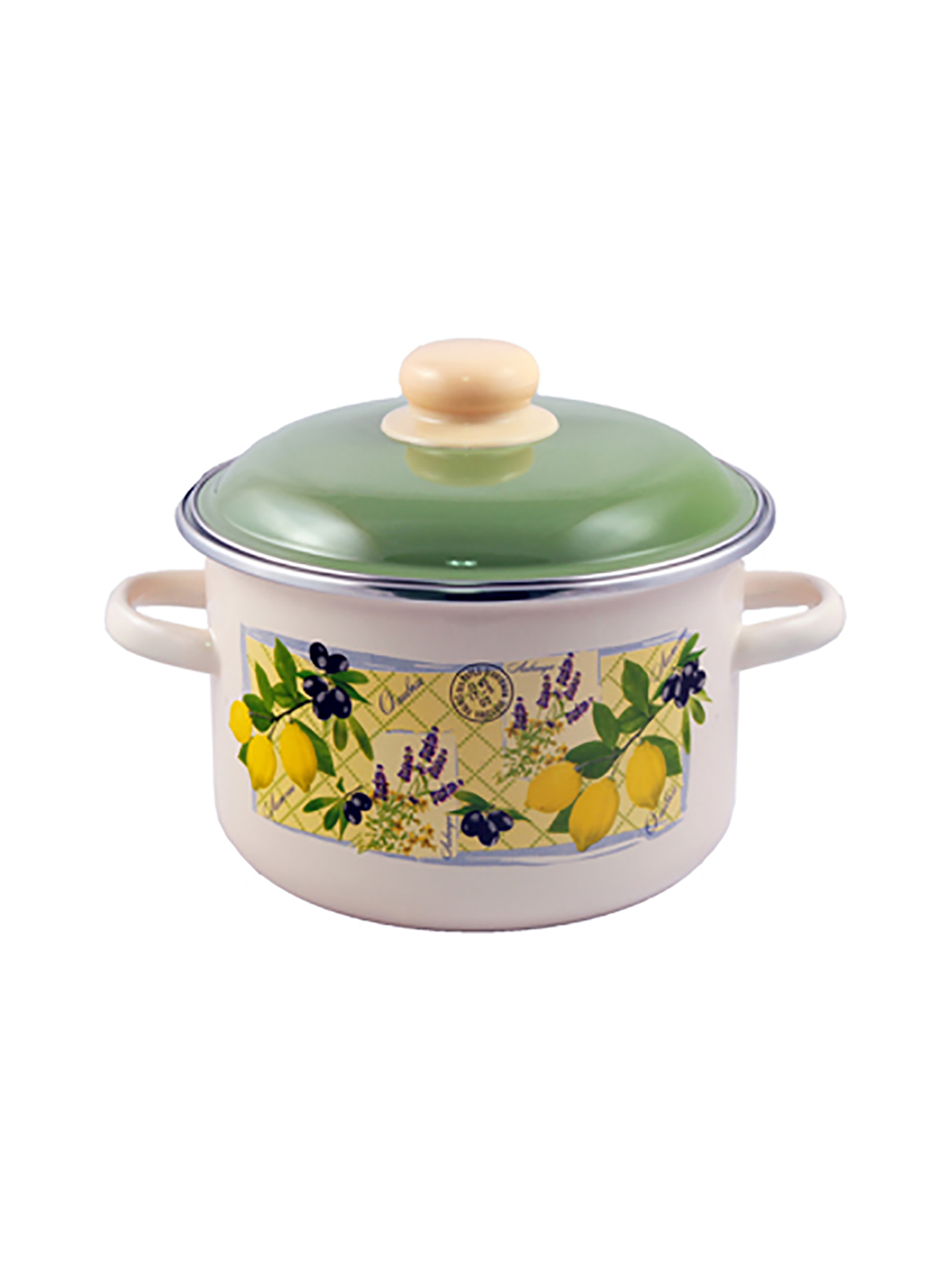 

Кастрюля эмалированная Appetite Citrus, с крышкой, 5,5 л, Белый
