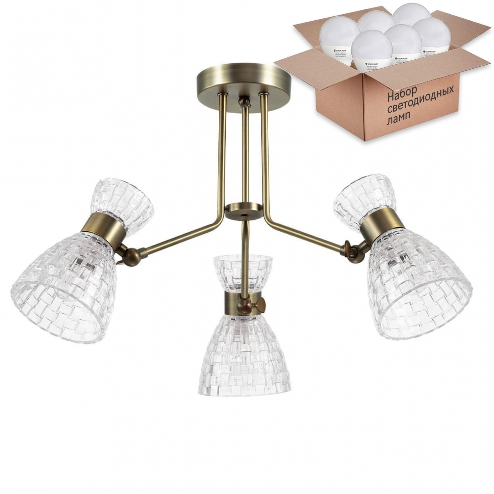 

Потолочная люстра с лампочками Lumion Jackie 3704/3C+Lamps E14 P45