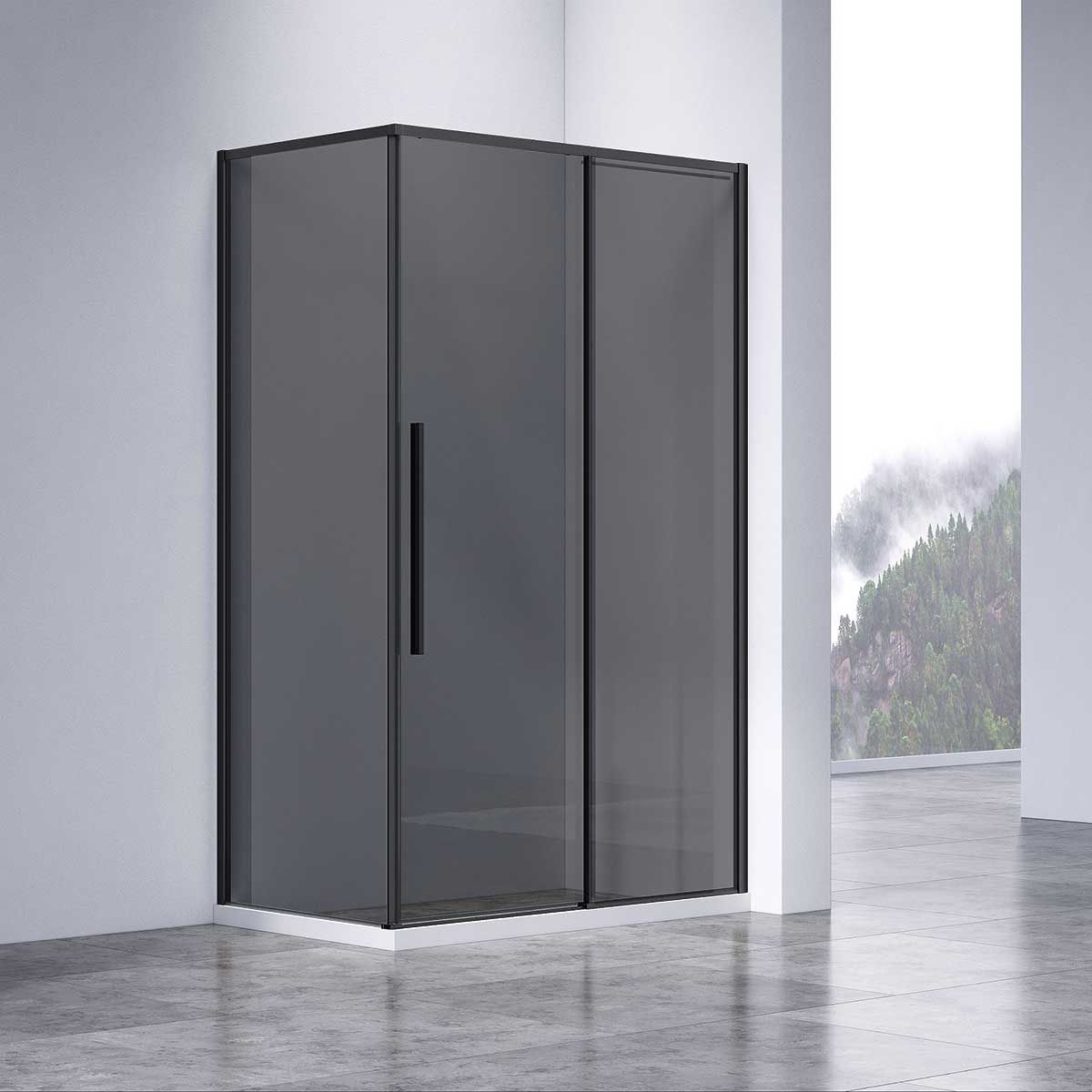

Душевой уголок Vincea Slim-N VSR-4SN8013CGB, 1300*800, черный, стекло тонированное