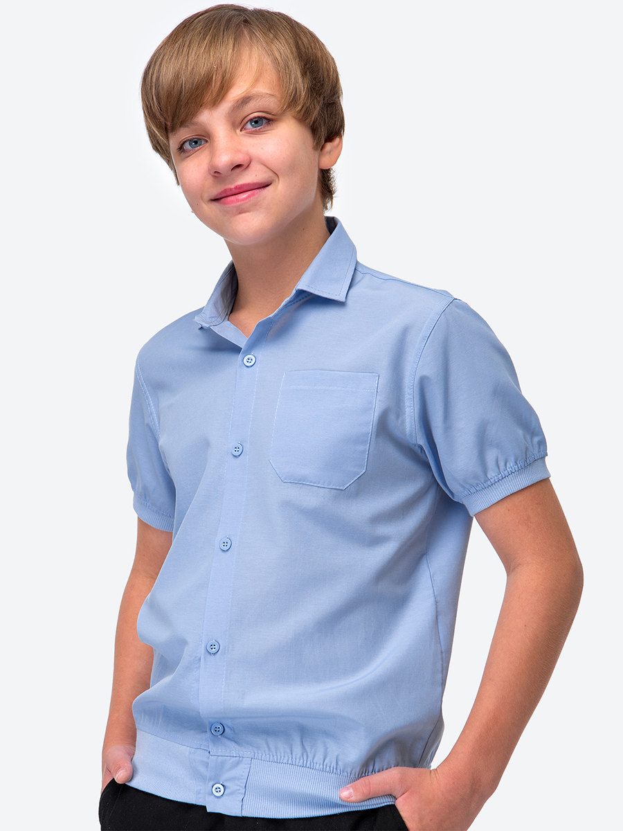 Рубашка детская HappyFox HF1003MBL, голубой, 122