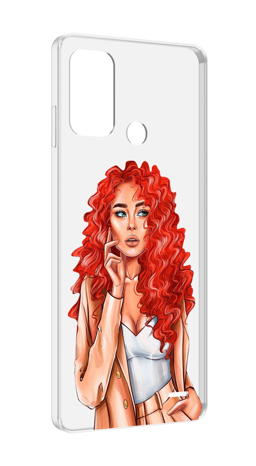 

Чехол MyPads девушка-с-яркими-волосами женский для ZTE Blade A52, Прозрачный, Tocco