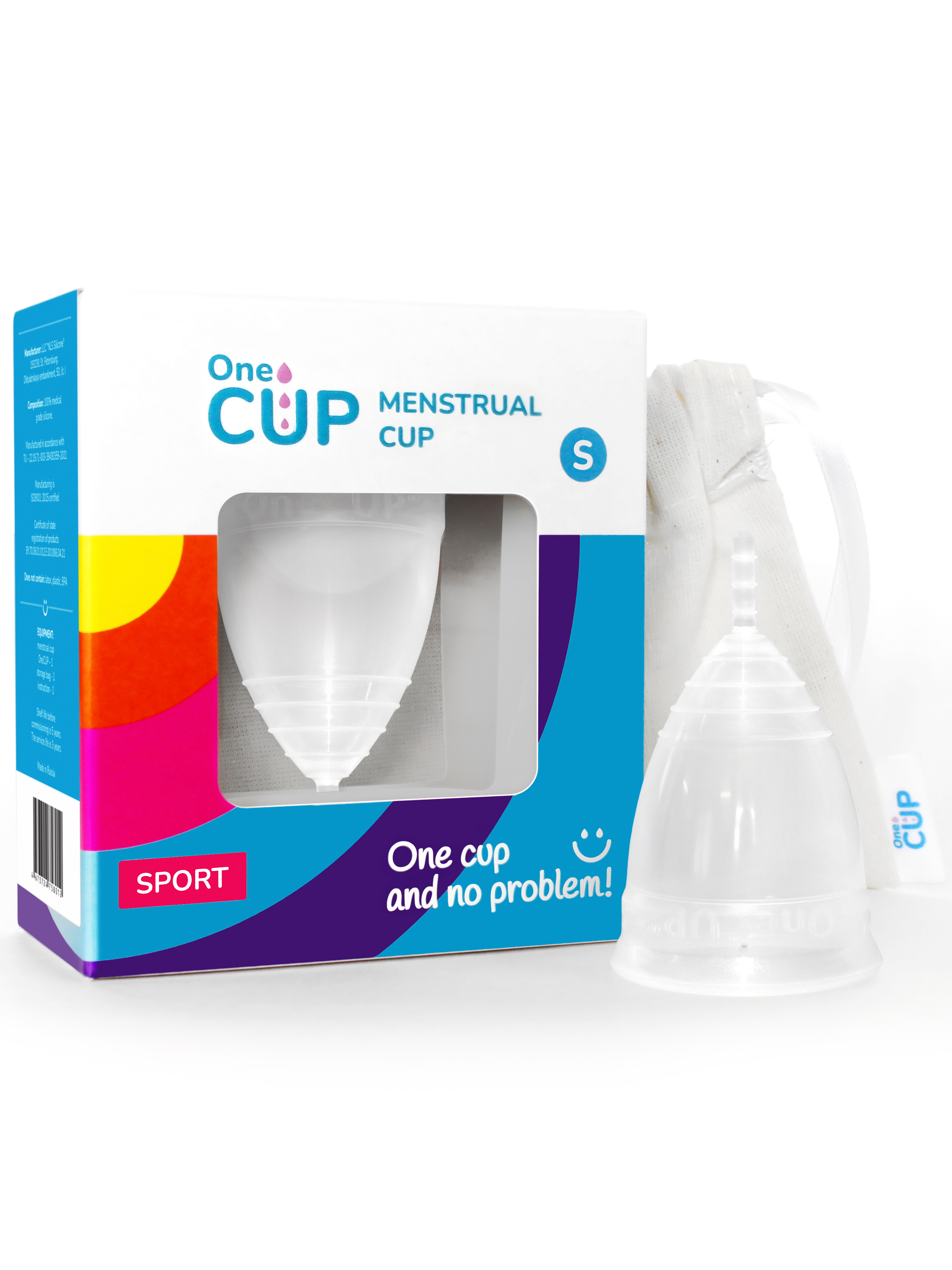 Купить Менструальная чаша OneCUP SPORT прозрачная размер S