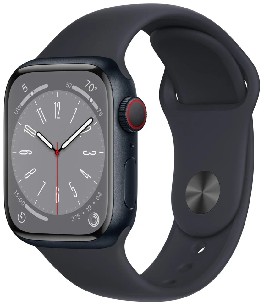 

Смарт-часы Apple Watch Series 8, 45 mm, aluminium case, Midnight, S/M