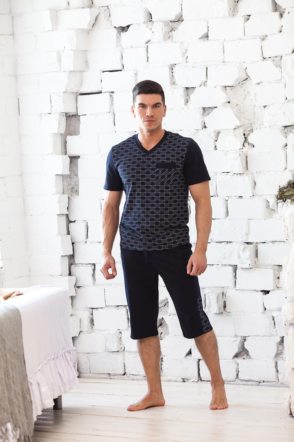 Комплект домашний мужской LikaDress 18-1902 синий 58 RU