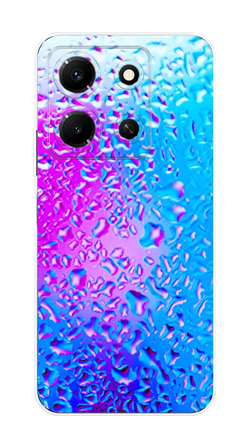 

Чехол на Infinix Note 30i "Капли на стекле", Бирюзовый;розовый, 3104350-3