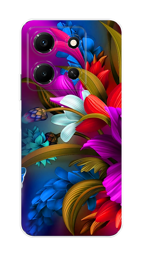 

Чехол на Infinix Note 30i "Фантастические цветы", Фиолетовый;красный;синий, 3104350-2