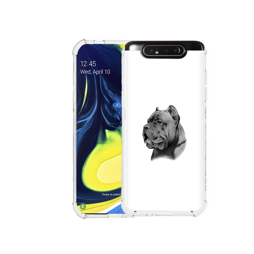 

Чехол MyPads Tocco для Samsung Galaxy A80 грозный бульдог (PT128473.599.300), Прозрачный, Tocco