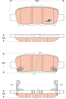 

Колодки задние NISSAN JUKE, TEANA II (J32) GDB3508 TRW