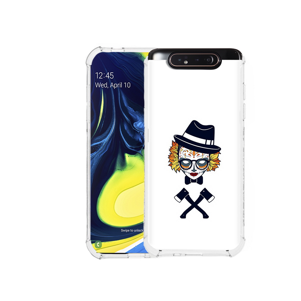 

Чехол MyPads Tocco для Samsung Galaxy A80 девушка в маске с топорами рисунок, Прозрачный, Tocco