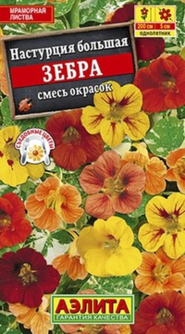 

Семена цветов настурция Зебра Аэлита 1 г 1 уп.