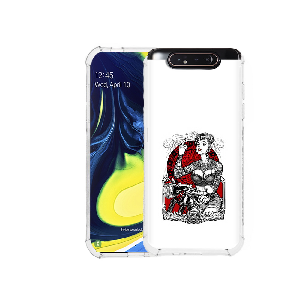 Чехол MyPads Tocco для Samsung Galaxy A80 девушка на мотоцикле (PT128473.599.308)
