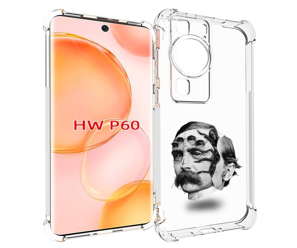 Чехол MyPads страшное лицо мужчины для Huawei P60