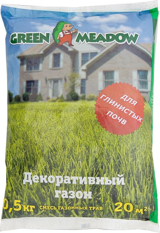 фото Семена газона "green meadow. декоративный газон для глинистых почв", 0,5 кг