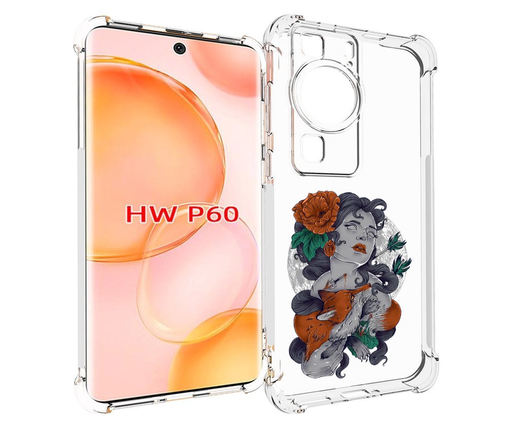

Чехол MyPads темная девушка с лисой для Huawei P60, Tocco