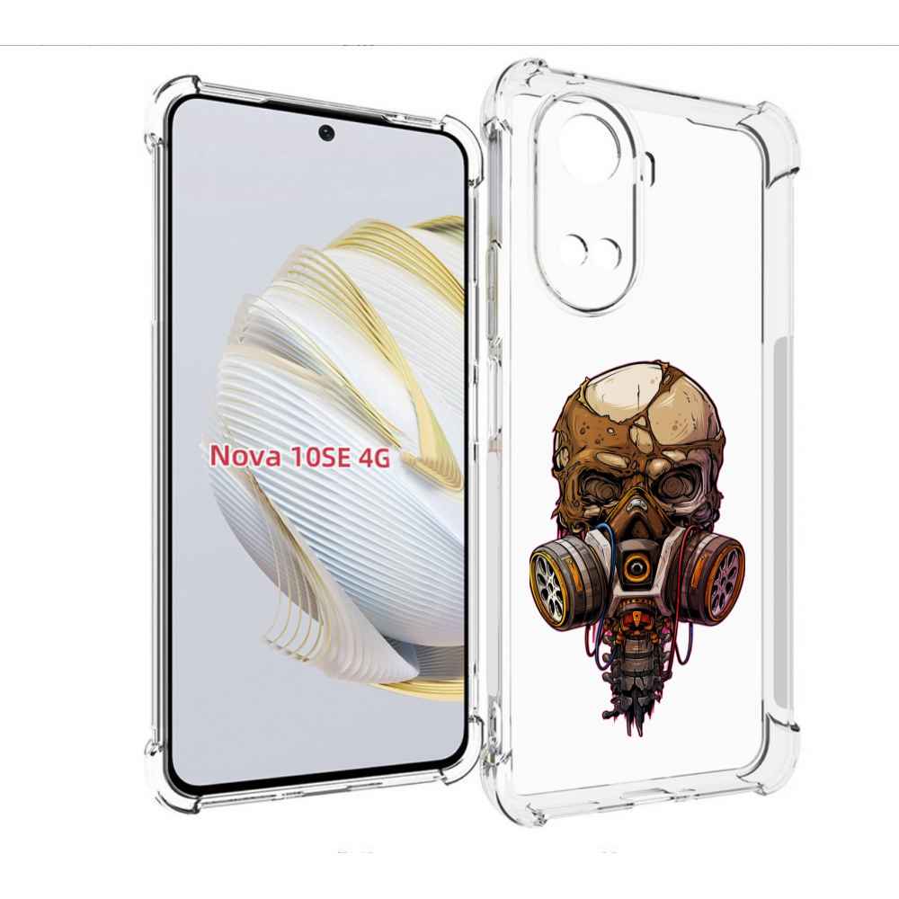 

Чехол MyPads Подробный красочный человеческий череп с противогазом для Huawei Nova 10 SE, Прозрачный, Tocco