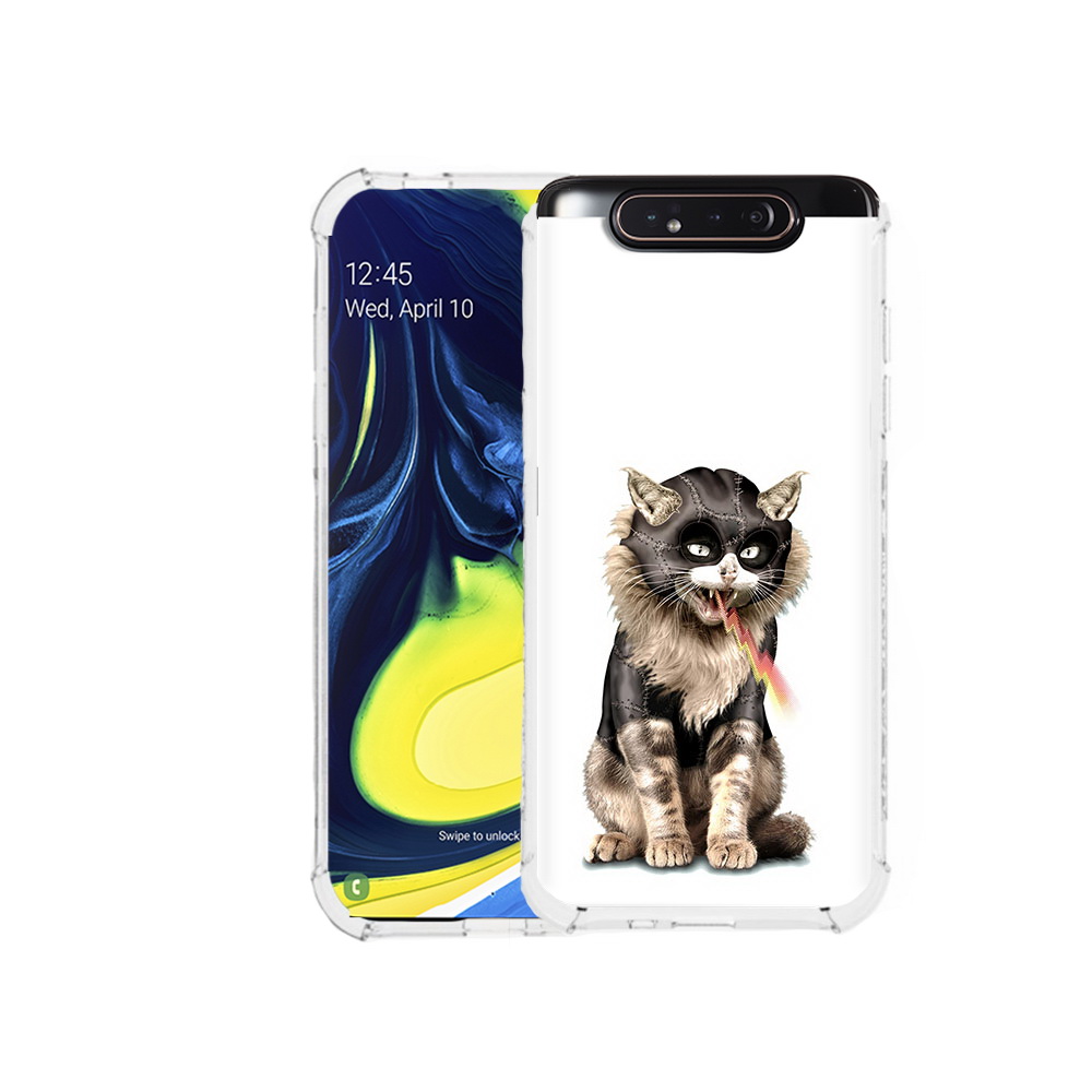 

Чехол MyPads Tocco для Samsung Galaxy A80 дьяволский кот (PT128473.599.341), Прозрачный, Tocco