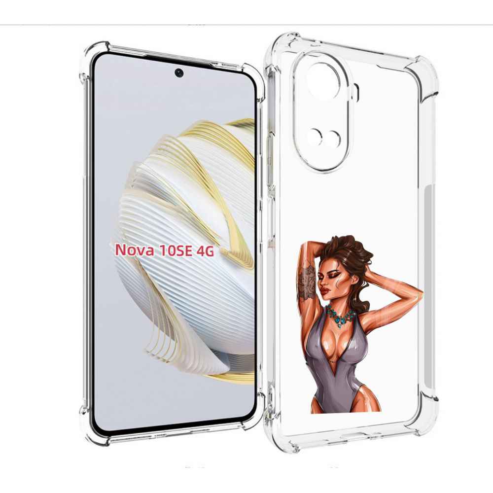 

Чехол MyPads Роскошная-девушка женский для Huawei Nova 10 SE, Прозрачный, Tocco