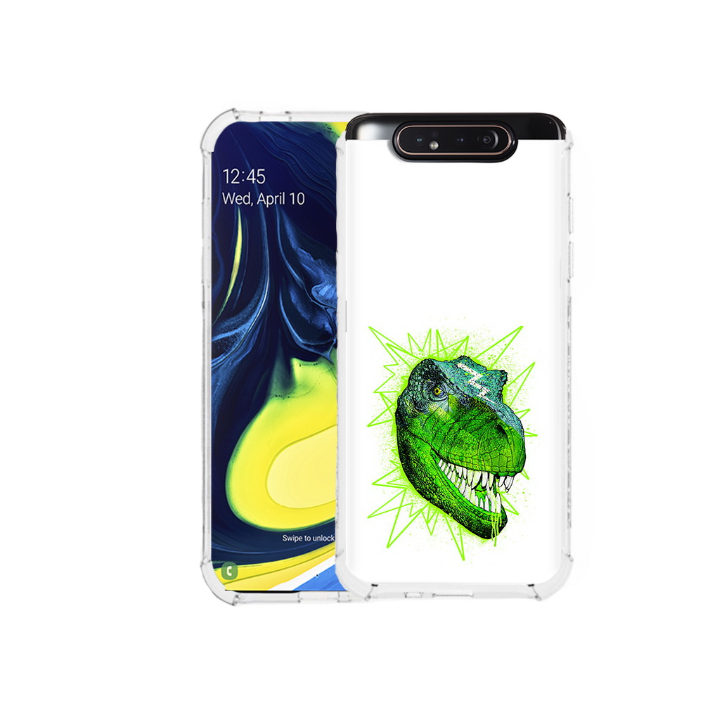 

Чехол MyPads Tocco для Samsung Galaxy A80 зеленый динозавр (PT128473.599.358), Прозрачный, Tocco