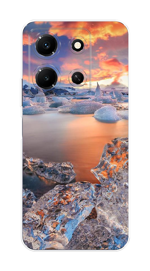 

Чехол на Infinix Note 30i "Ледники", Синий;оранжевый, 3104350-2