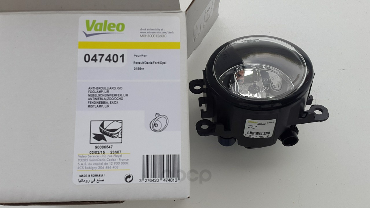 Фара противотуманная Valeo для Ford Focus III/Nissan Note I/Opel Astra G 047401