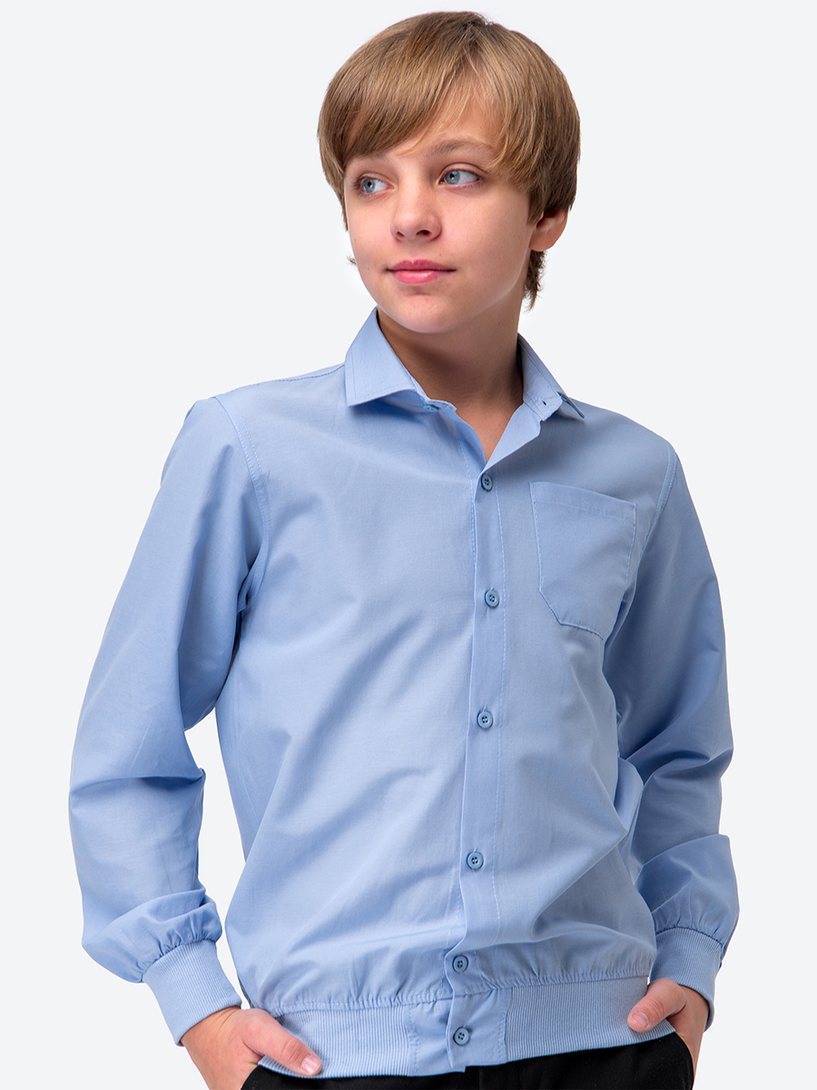 Рубашка детская HappyFox HF1004MBL, голубой, 164