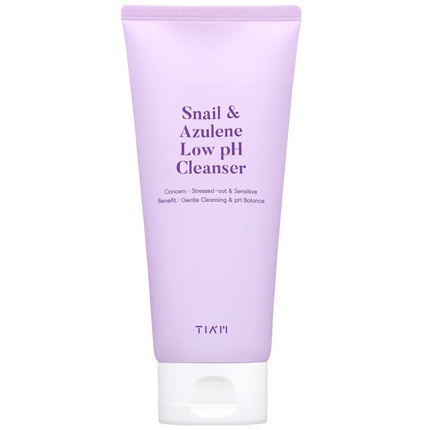 Мягкий гель для умывания с муцином улитки и азуленом TIAM Snail & Azulene Cleanser