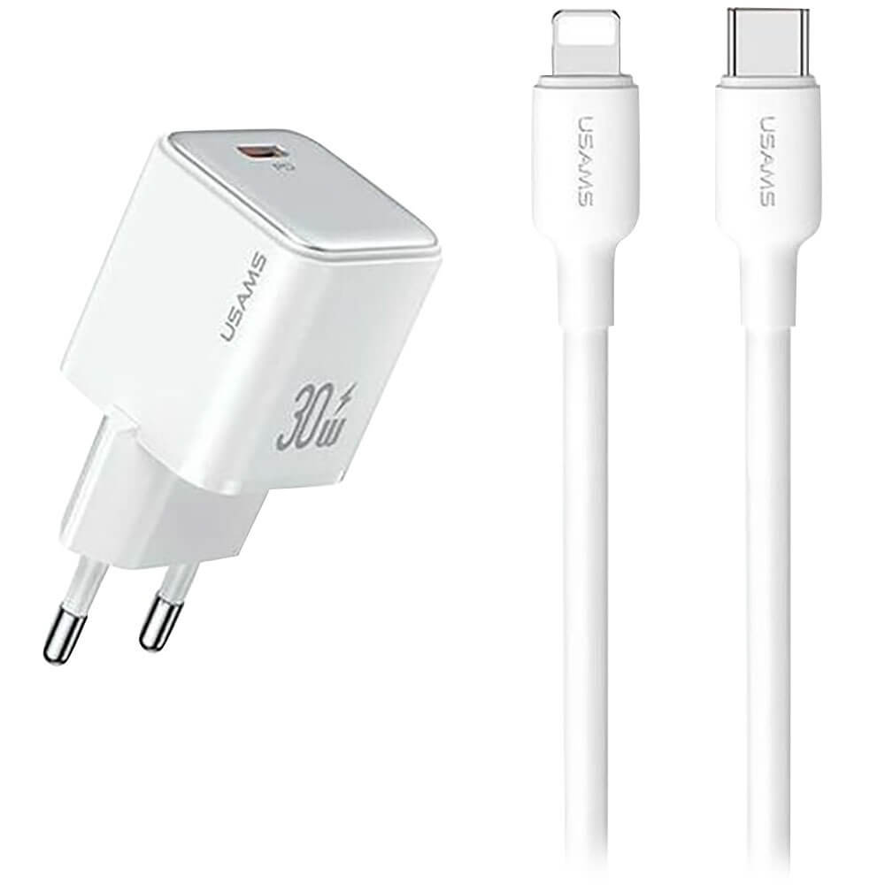 

Зарядное устройство Usams CC186 Type-C - Lightning 1 м YXXLOGTC04 белый, CC186