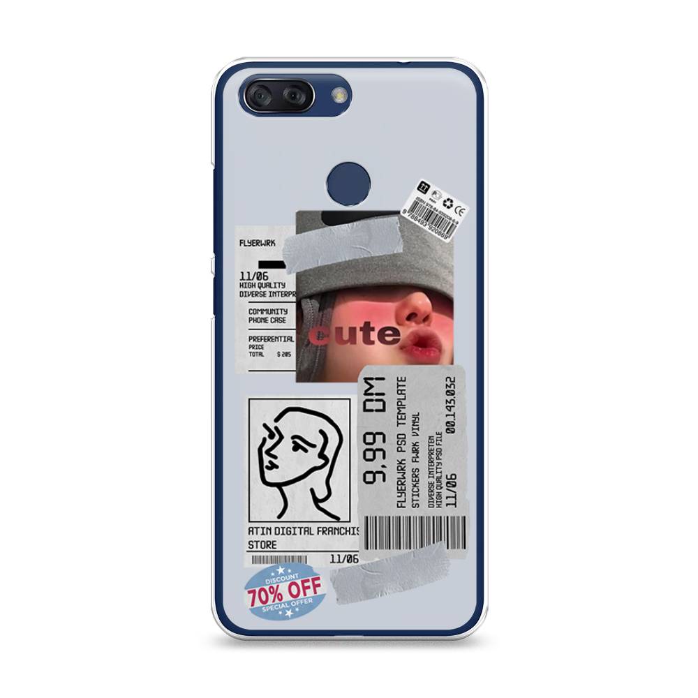 

Чехол на ZTE Blade V9 Vita "Cute girl collage", Розовый;серый;голубой, 132550-6