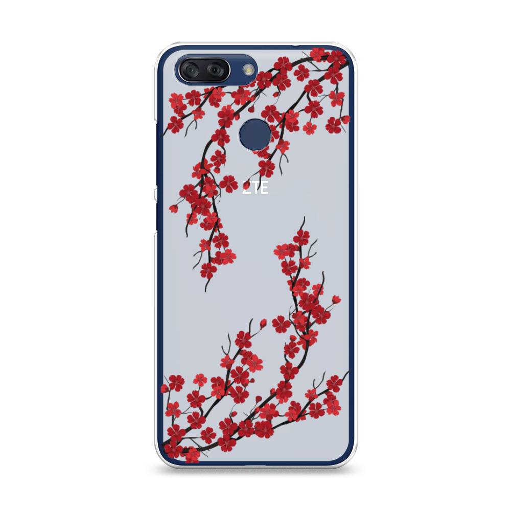 

Чехол на ZTE Blade V9 Vita Красная сакура, Красный;черный, 132550-2