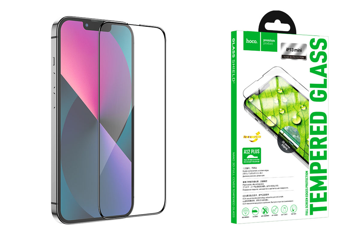 

Защитное стекло Hoco A12 Plus Nano 3D для iPhone 13/13 Pro 6,1 прозрачное, A12 Plus Nano 3D tempered glass