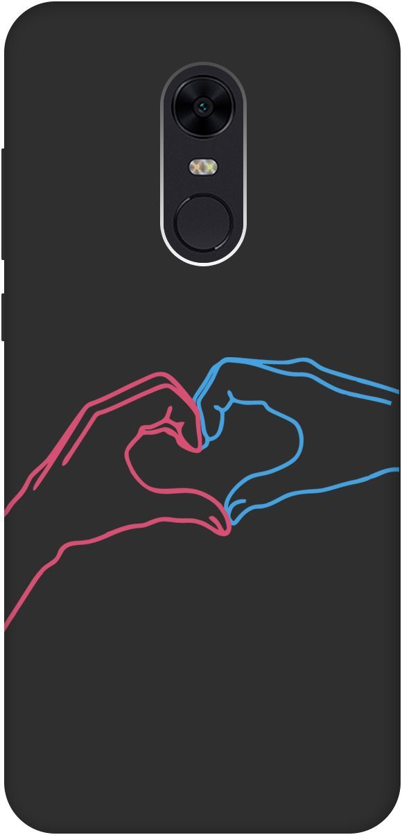 

Матовый чехол на Xiaomi Redmi 5 Plus "Fall in Love" черный, Черный;голубой, 2612
