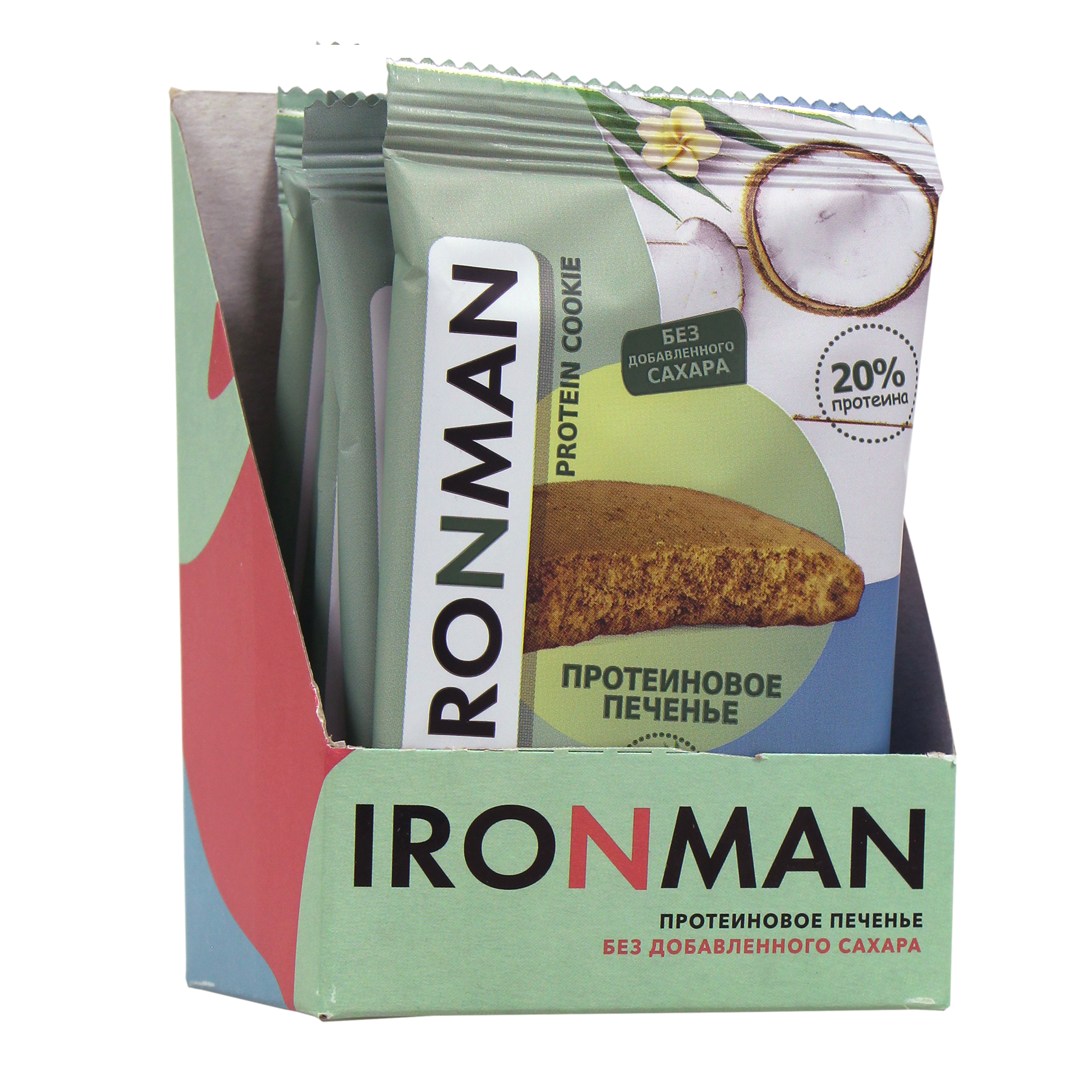 

Протеиновое печенье IRONMAN коробка 6 шт. кокос