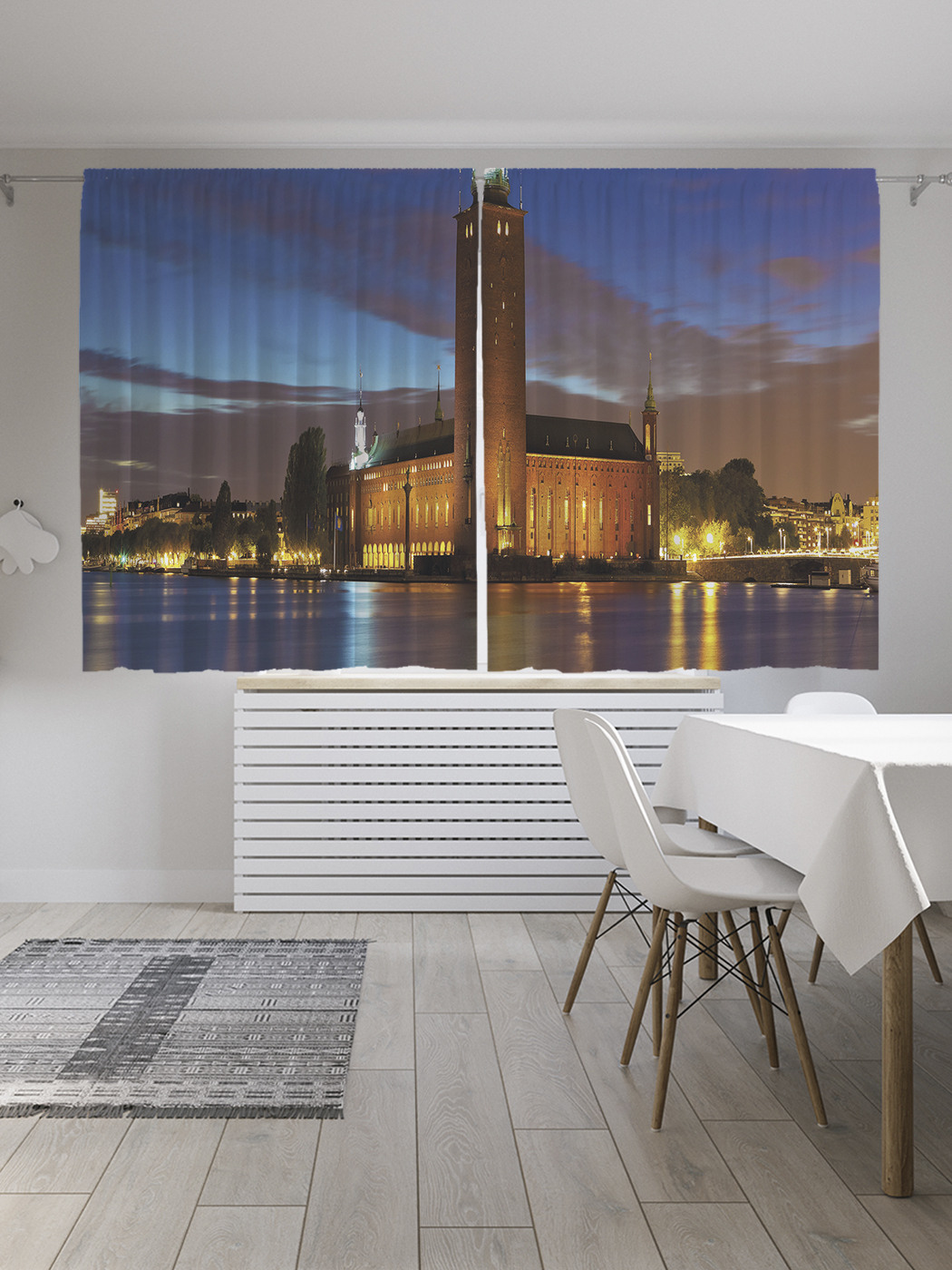 

Шторы с фотопечатью JoyArty "Стокгольмская ратуша" из сатена, 290х180 см