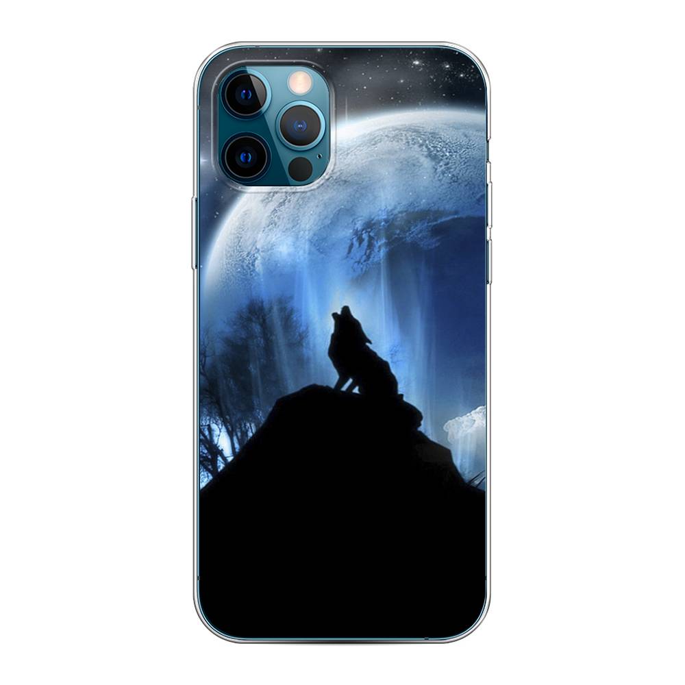 

Чехол на Apple iPhone 12 "Волк 2", Синий;черный;белый, 12850-1