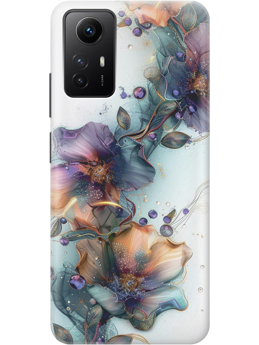 

Силиконовый чехол на Xiaomi Redmi Note 12s с принтом "Мистические цветы", Прозрачный;белый;зеленый, 778676910