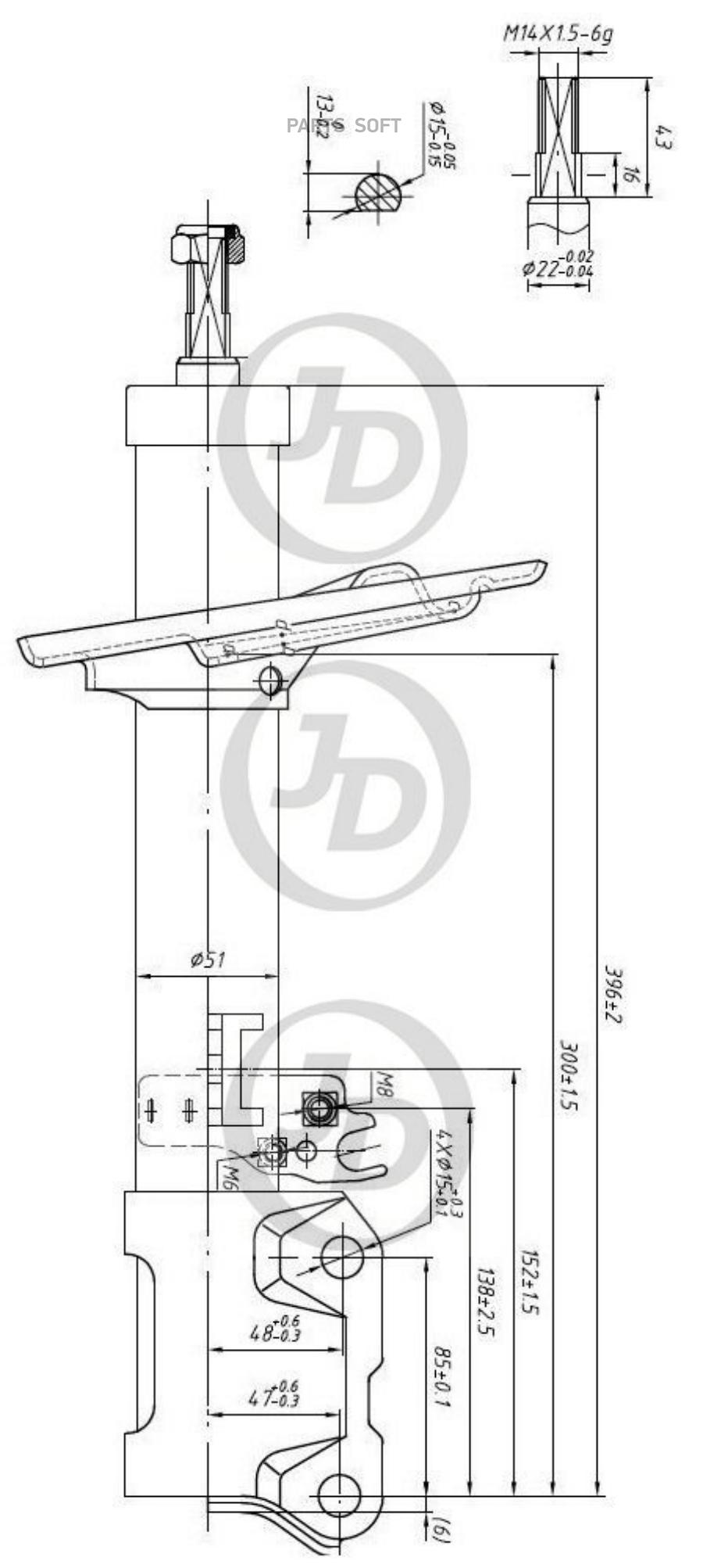 

Стойка Газомасляная Задняя Правая /339025/ Just Drive арт. JAS0120
