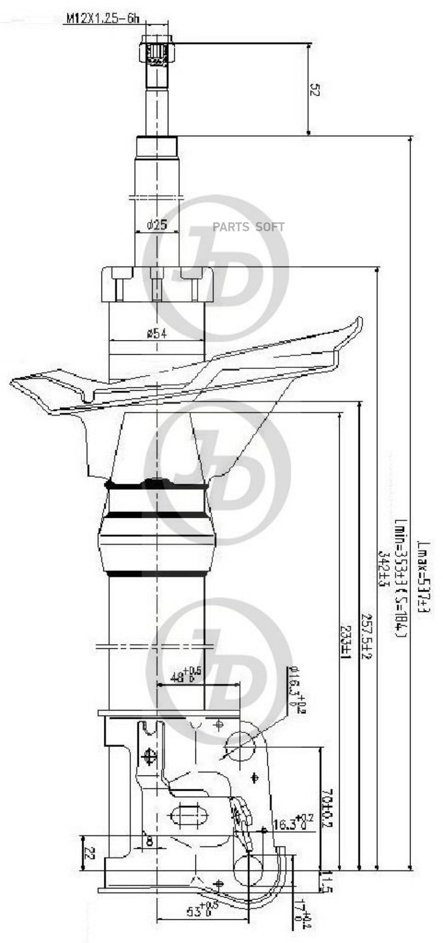 

Стойка Газомасляная Передняя Левая /331051/ Just Drive арт. JAS0210